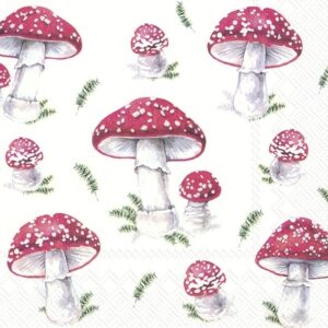 Lunch Servietten von IHR - FAIRY TALE MUSHROOMS weiß