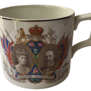 Tasse antik Silver Jubilee King George V Queen Mary 1910 1935 Meakin