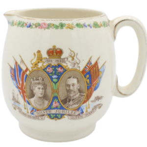 Krug antik Silver Jubilee King George V Queen Mary 1910 - 1935 Goldrand selten