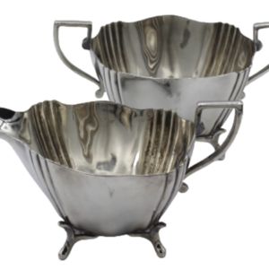 Milchkännchen und Zuckerdose versilbert England um 1910