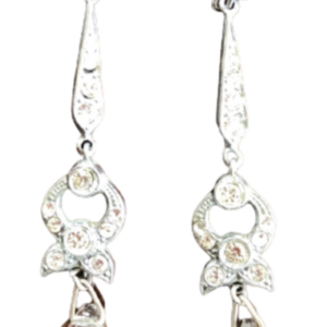 Art Deco Ohrringe Strass mit Schleife antik aus England um 1930