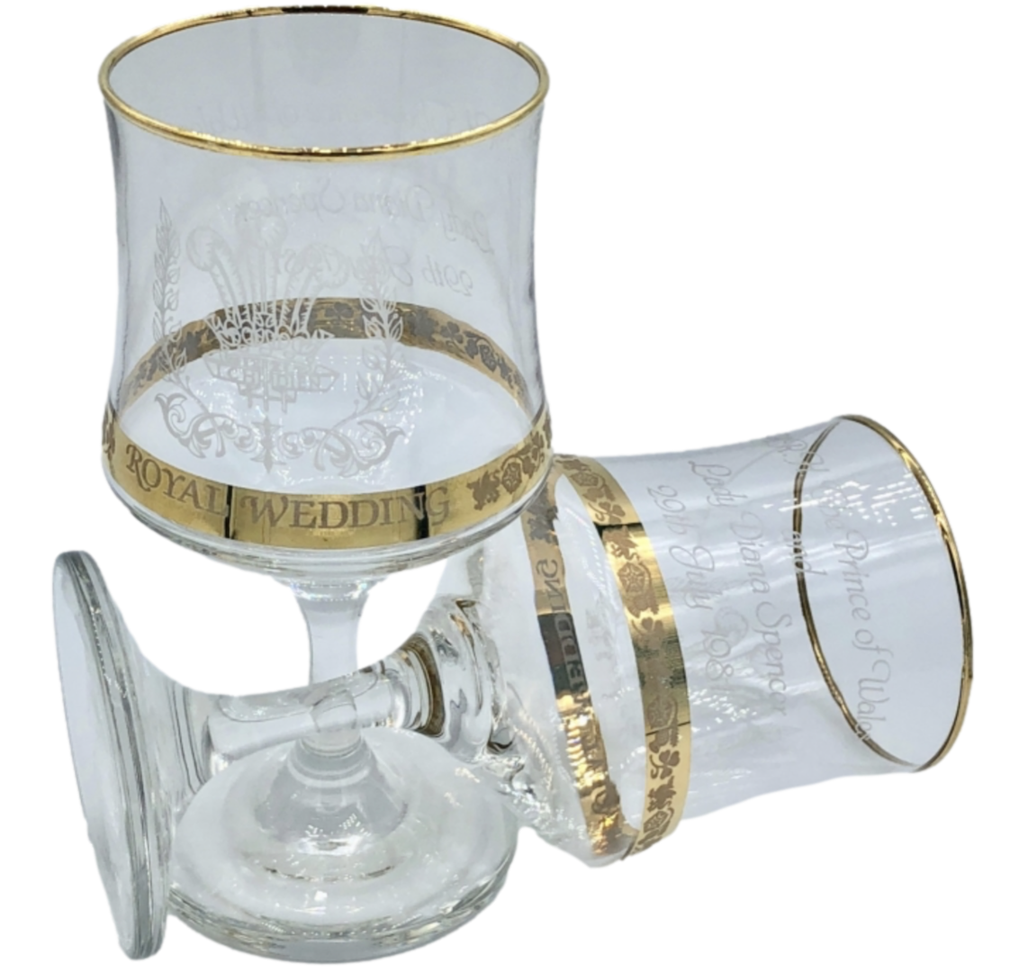 Gläserset Hochzeit Charles und Diana 1981