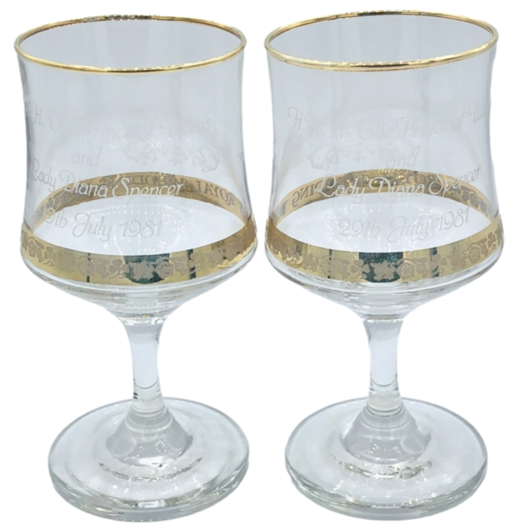 Gläserset Hochzeit Charles und Diana 1981