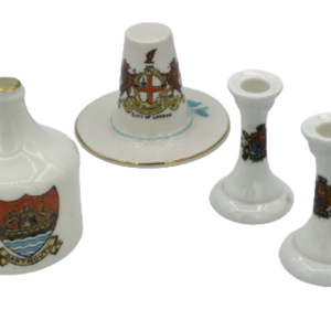 Souvenirs 1. Weltkrieg, 1 Hut, 1 Sack Bottle und 2 kleine Kerzenhalter