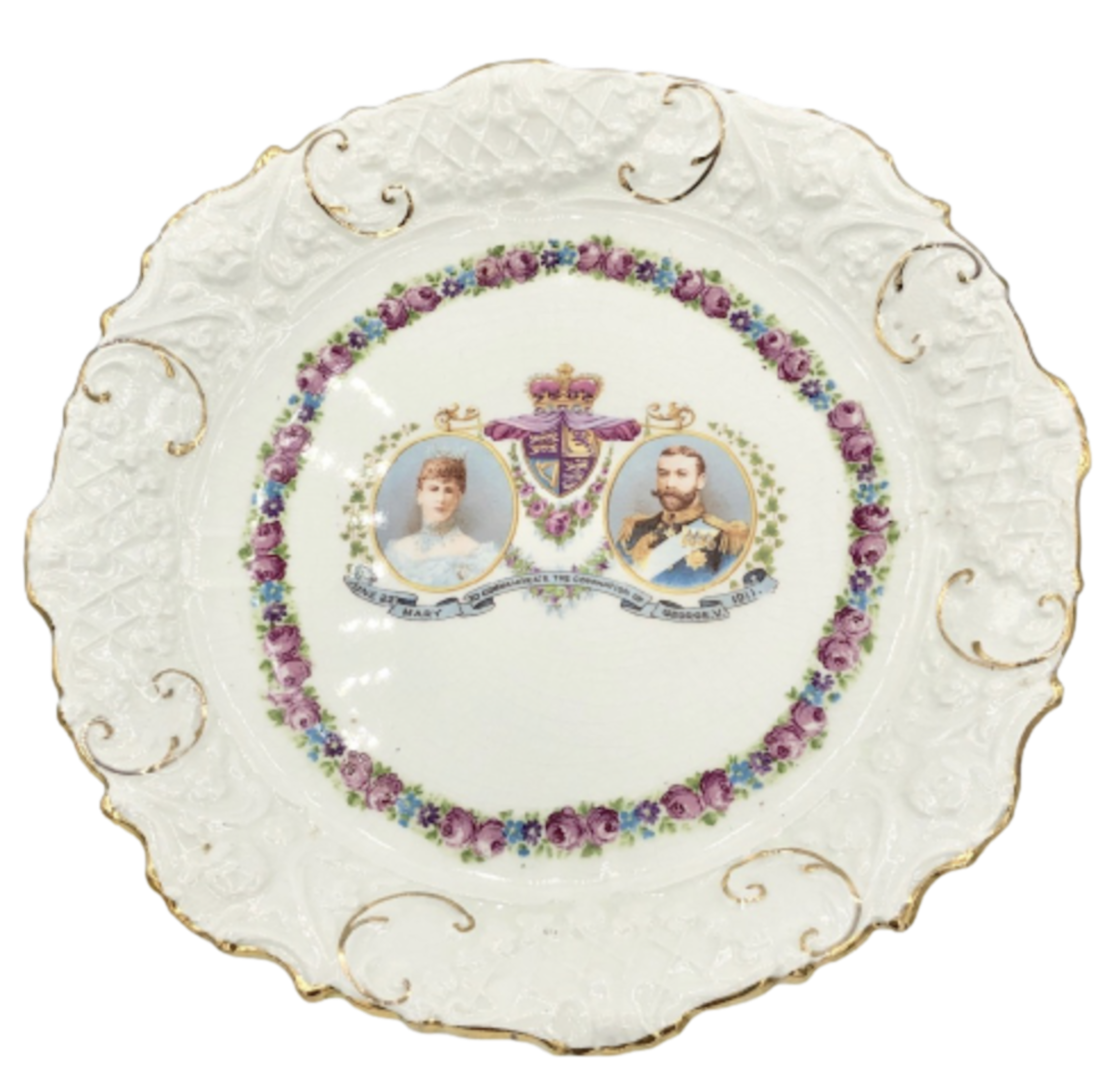 Teller antik King George V Krönung 1911 Longton