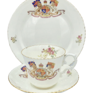 Trio Teller Tasse Untertasse antik King Edward VII Krönung Aynsley