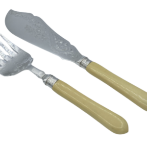 Fischvorleger 2 teilig Banderole Sterling Silber antik 1913