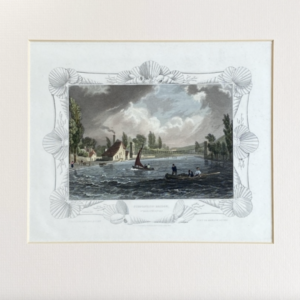 Antiker Kupferstich Suspension Bridge von 1830 original