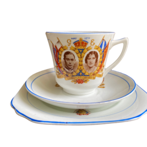 Art Deco Trio Gedeck antik Royal Krönung 1937 King George VI