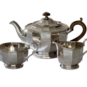 Teeservice 3-teilig versilbert England Art Deko um 1930