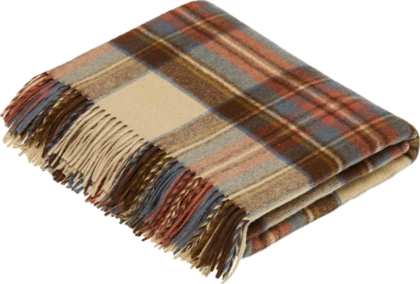 Wolldecke Tartan Antique Dress Stewart 100% Wolle ( Merinowolle )