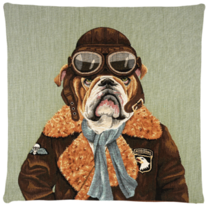 Kissen Hund Airborne dog Fallschirm Bulldogge