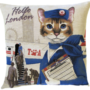 Kissen Katze STEWARDESS HELLO LONDON