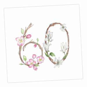 Minikarte GEBURTSTAGSKARTE FLORAL 60 von Crumble & Core