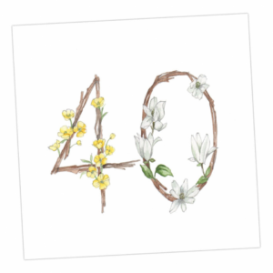 Minikarte GEBURTSTAGSKARTE FLORAL 40 von Crumble & Core