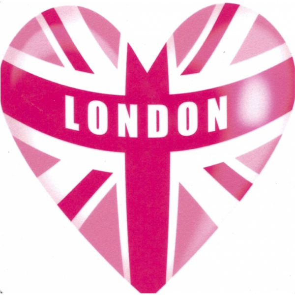 Untersetzer London Union Jack Herz pink