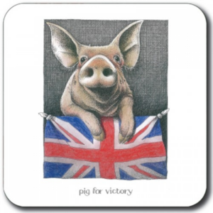 Untersetzer Simon Drew - Union Jack Pig