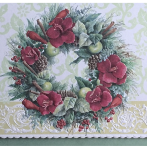 Carol Wilson Weihnachtskarten Amaryllis Wreath (Amaryllis Kranz)