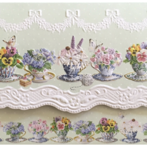 Carol Wilson Karten: Teacups with Flowers (Teetassen mit Blumen)