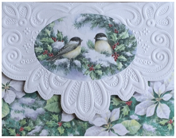 Carol Wilson Weihnachtskarten Meisen im Schnee (Chickadees)