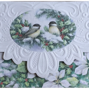 Carol Wilson Weihnachtskarten Meisen im Schnee (Chickadees)