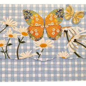 Briefkartenset von Carol Wilson - "Blue Gingham Daisy" - Gänseblümchen auf blauem Karo