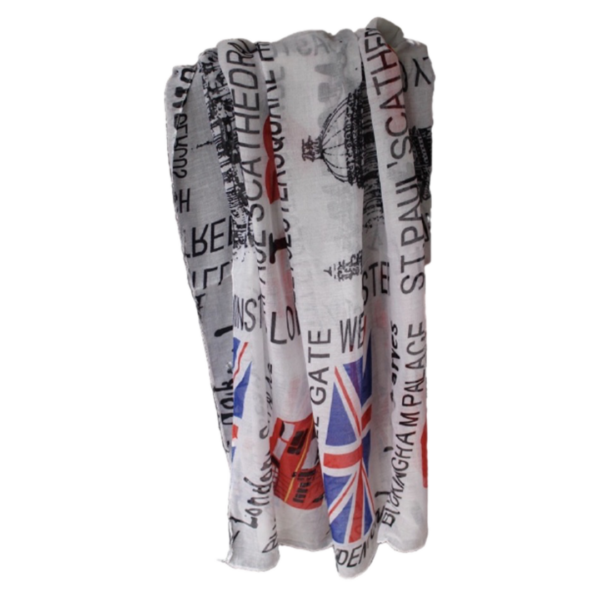 Tuch Schal weiss Union Jack Schloß REDUZIERT