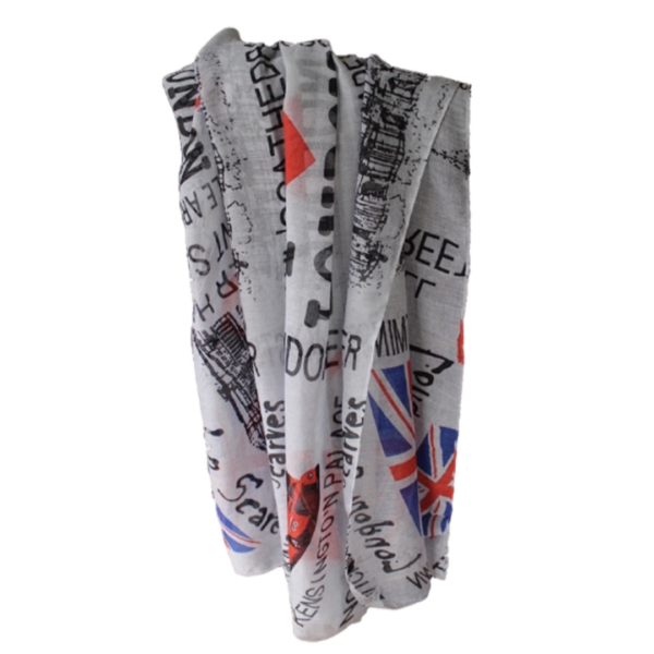 Tuch Schal grau Union Jack Schloß REDUZIERT