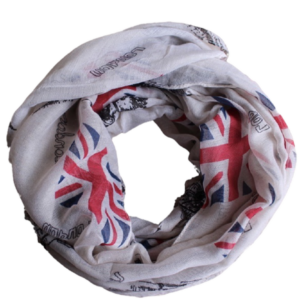 Tuch Schal beige Union Jack London Landmarks REDUZIERT