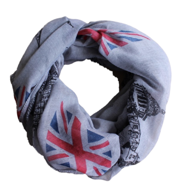 Tuch Schal grau Union Jack London Landmarks REDUZIERT