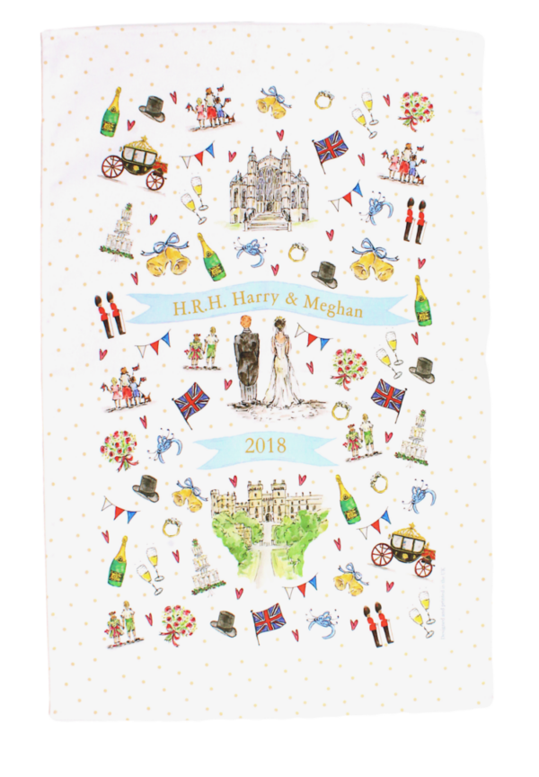 Geschirrtuch Royal Wedding Harry & Meghan von Milly Green Limited Edition REDUZIERT