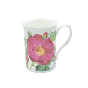 Tasse Blumenmotive Hagebutten aus feinem Knochenporzellan