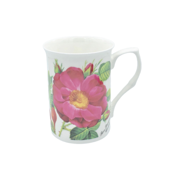 Tasse Blumenmotive Hagebutten aus feinem Knochenporzellan