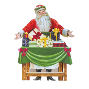 3D KarteChristmas WEIHNACHTSMANN Geschenke von Courtier aus England