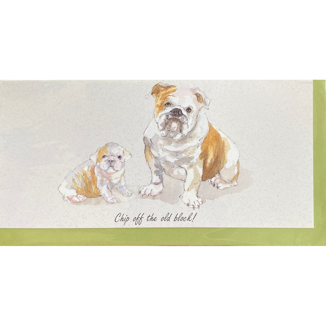 Karte BULLDOGGE Chip of the old block von The little dog laughed aus England