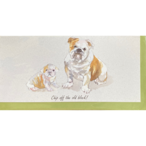Karte BULLDOGGE Chip of the old block von The little dog laughed aus England