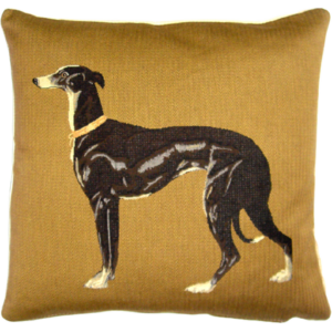 Kissen Hund Windhund Whippet schwarz