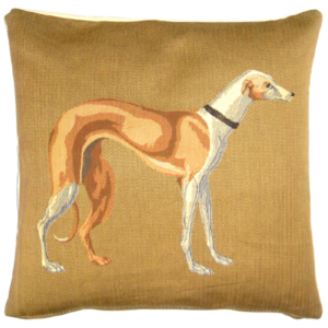 Kissen Hund Windhund Whippet braun