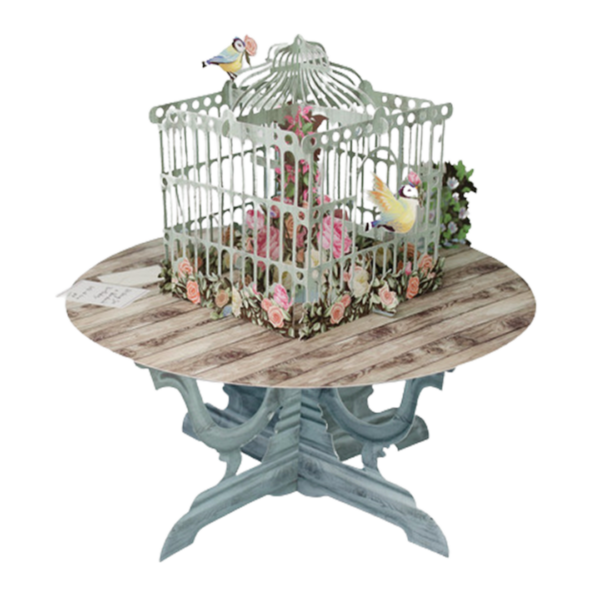 3 D Karte THE BIRD TABLE - Vogelkäfig