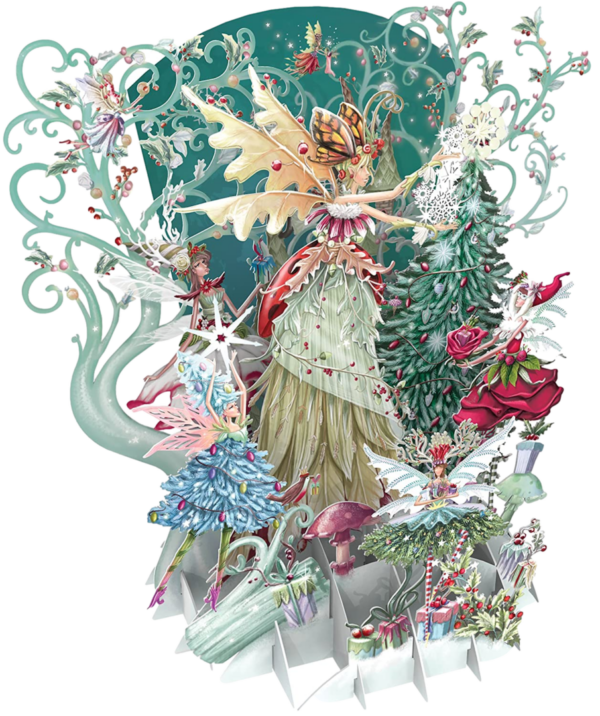 3 D Karte CHRISTMAS FAIRY QUEEN - Feen Königin