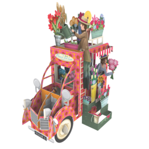 3 D Karte FLOWER SELLER CAR - Blumenwagen