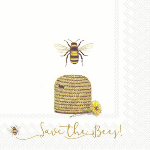 Lunch Servietten von IHR - SAVE THE BEES! white