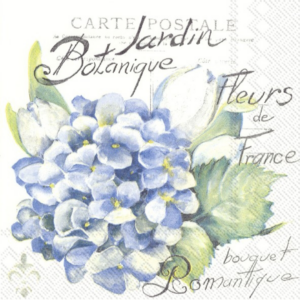 Cocktail Servietten von IHR - JARDIN BOTANIQUE Hortensie blau