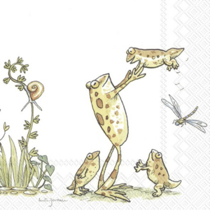 Lunch Servietten von IHR - FROG FAMILY weiß