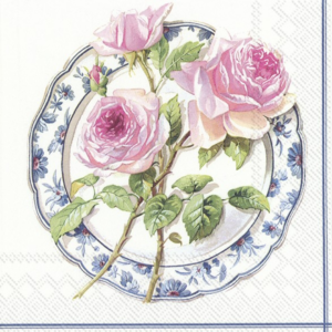 Lunch Servietten von IHR - ROSE FOR LUNCH weiß