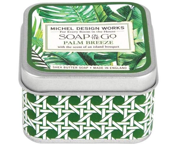 Reiseseife in Metalldose 8 x 8,5 g PALM BREEZE von Michel Design Works