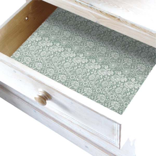 Schrankpapier abwaschbar William Morris Rose Duck egg türkis The Master Herbalist