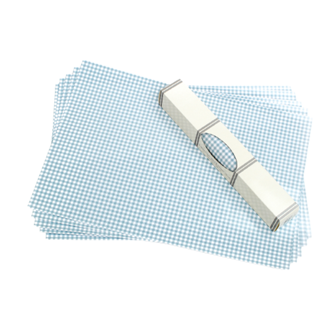 Schrankpapier abwaschbar Gingham Duck egg Karo helltürkis