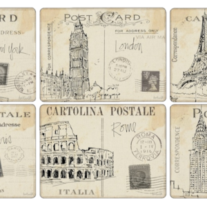 Pimpernel Tischsets POSTCARD SKETCHES 6er Set