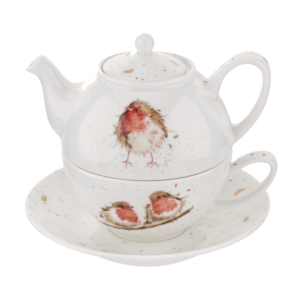 Teekanne & Tasse Tea for one Wrendale Designs - Garden Friend ROTKEHLCHEN